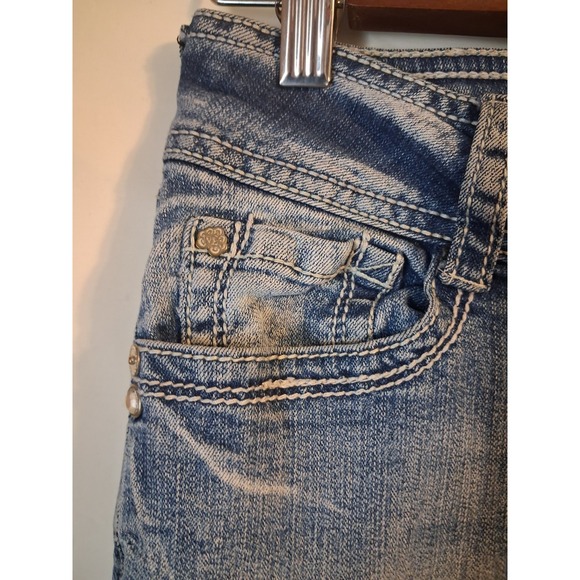 Wallflower Light Wash Jeans Size 7 Boot Cut Faded - Picture 4 of 10